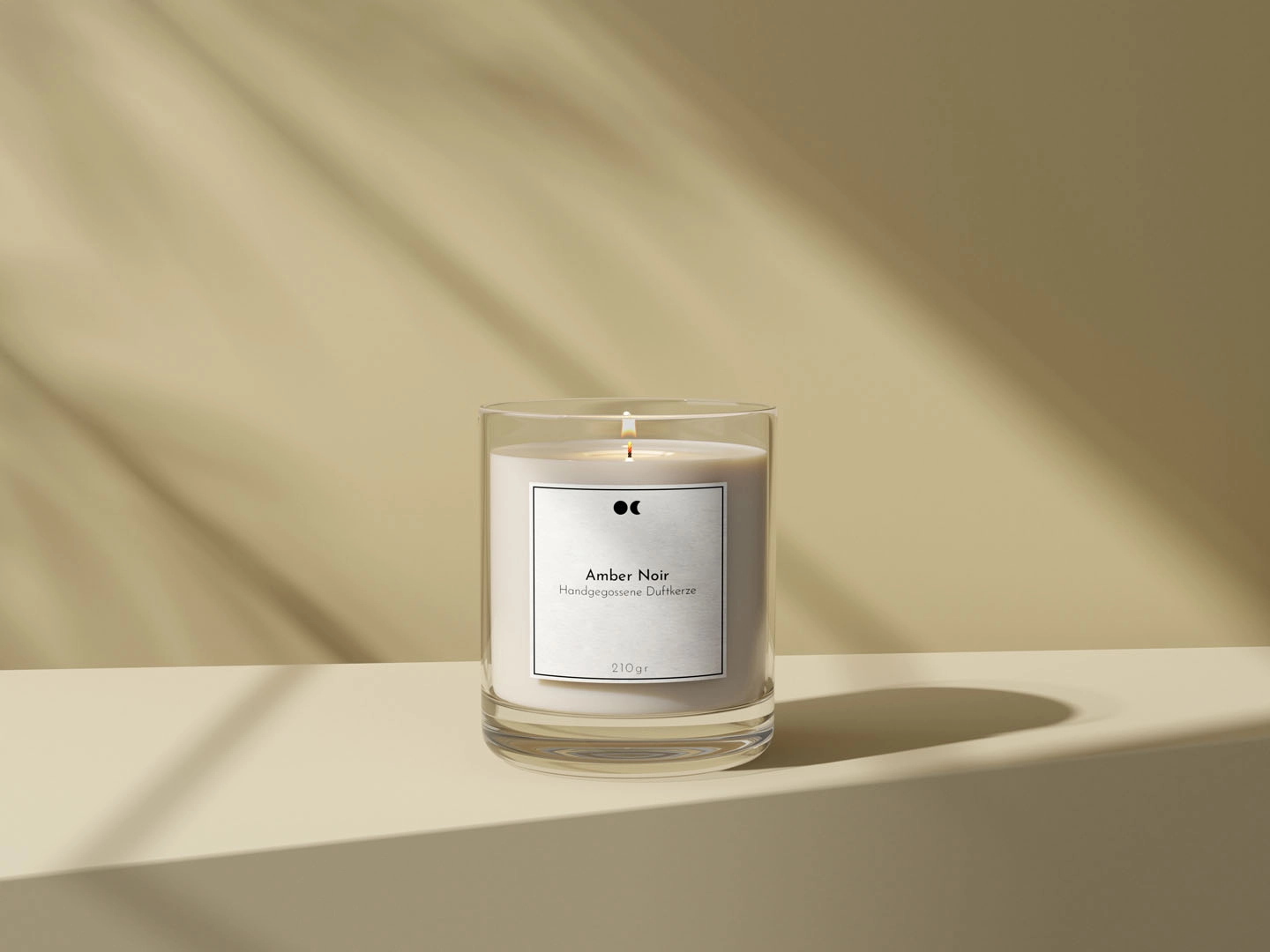 Amber scented candle