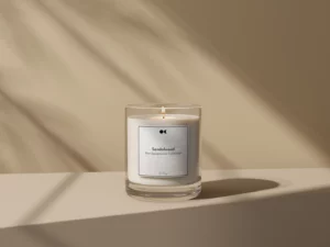 Scented candle in a glass container - Sandalwood