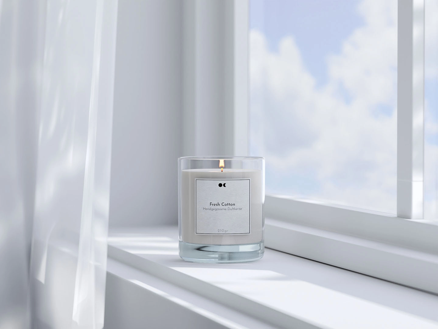 Scented candle in a glass jar - Cotton