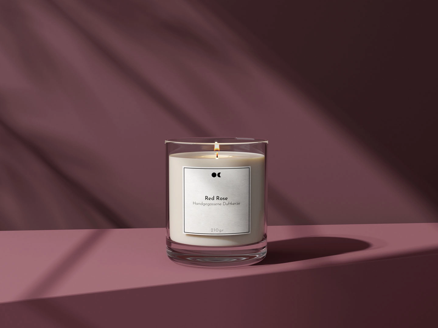 Fragrance candle in a glass - red rose
