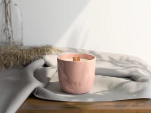 Ceramic scented candle - Bulgarian Rose with seed paper